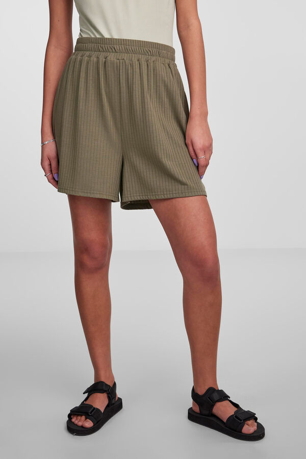 Pieces Calças curtas caneladas verde