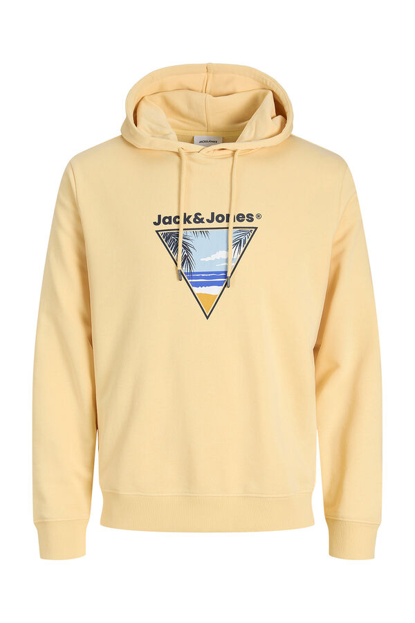 Jack & Jones Sweatshirt com capuz em algod&atilde;o macia estampado
