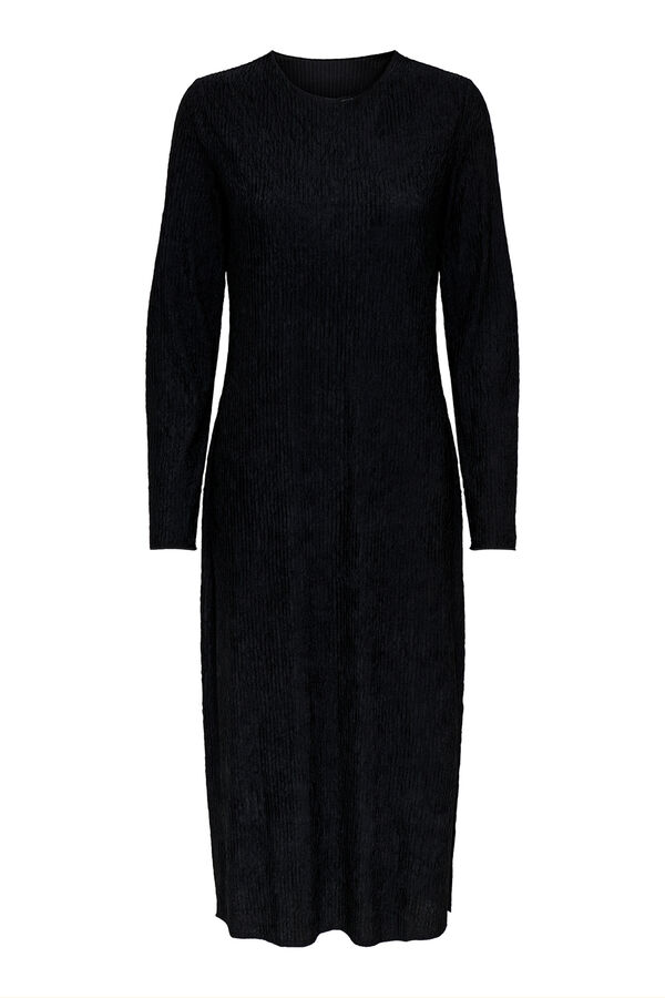 JDY Vestido midi manga larga negro