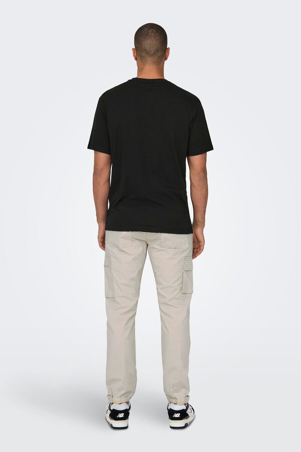 Only & Sons Camisola de manga curta com bolso preto