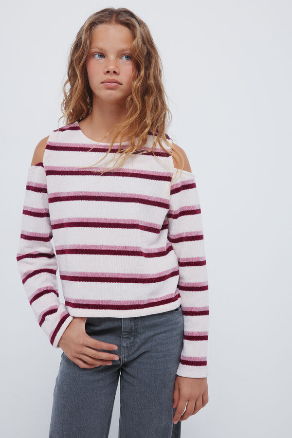 Springfield Kids Camiseta chenilla hombros descubiertos ni&ntilde;a rosa