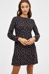 Inside Vestido curto manga comprida print preto