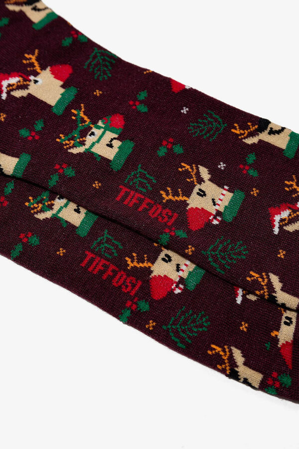 Tiffosi Meias engra&ccedil;adas de Natal branco