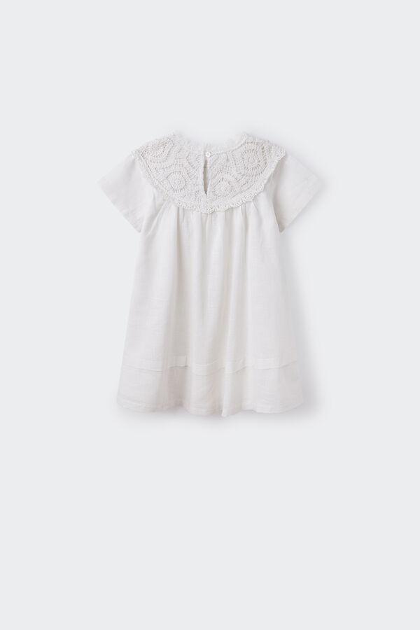 Springfield Kids Vestido colar crochet menina branco