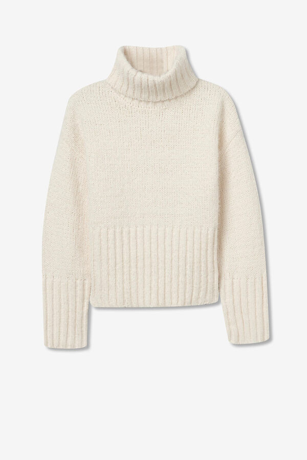 Tiffosi Camisola de malha de gola alta cru