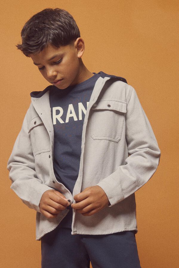 Springfield Kids Camisa franela capucha ni&ntilde;o gris