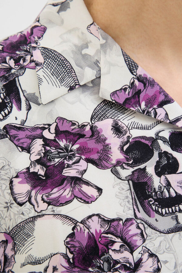 Jack & Jones Camisa relaxed fit estampada fucsia