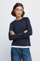 Springfield Camiseta tacto suave efecto doble prenda azul