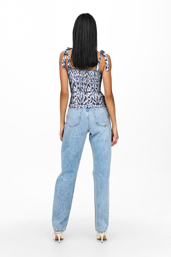 JDY Top al&ccedil;as franzido cinzento