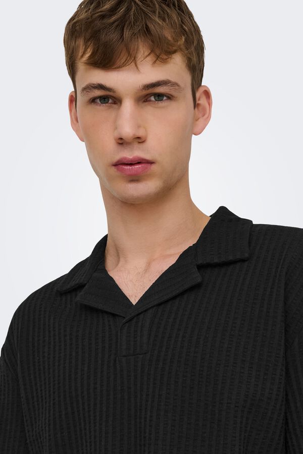 Only & Sons Polo de algod&oacute;n negro