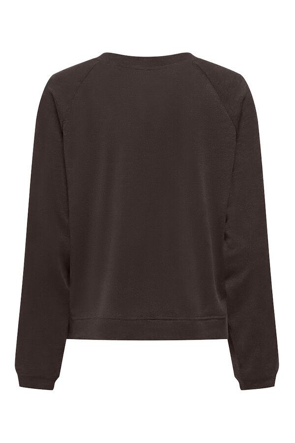 Only Top de pel&uacute;cia de manga manga castanho