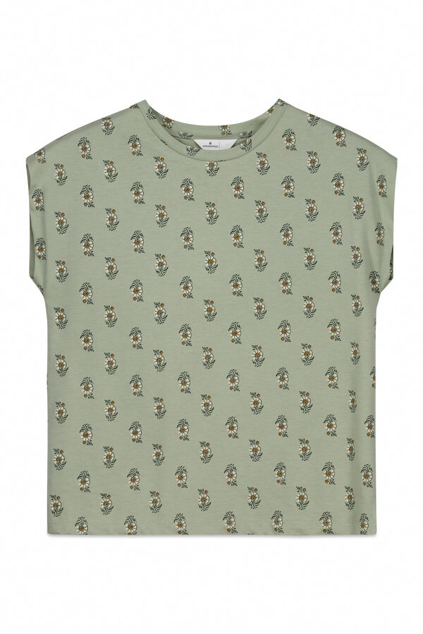 Springfield T-shirt de manga curta estampada verde
