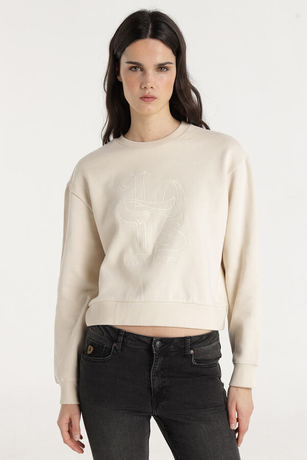 Lois  Sweatshirt gola caixa bege