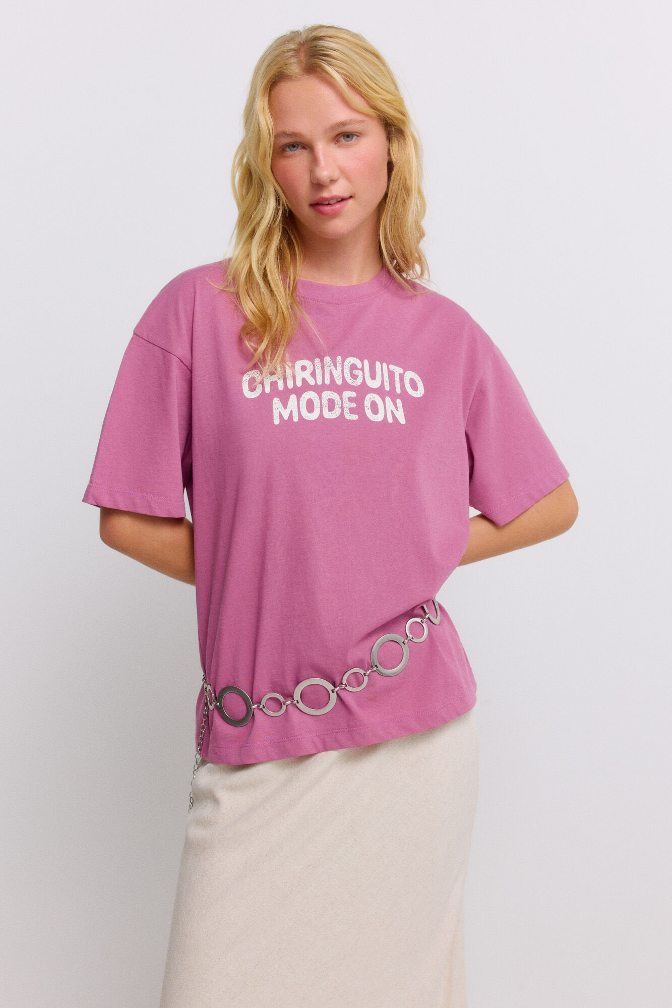Springfield T-shirt de manga curta "chiringuito modo on"