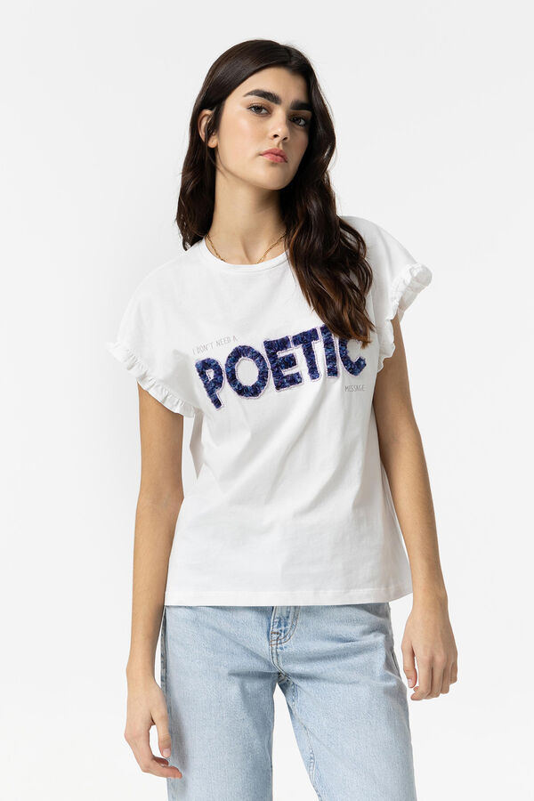 Tiffosi Camiseta con Texto Frontal blanco