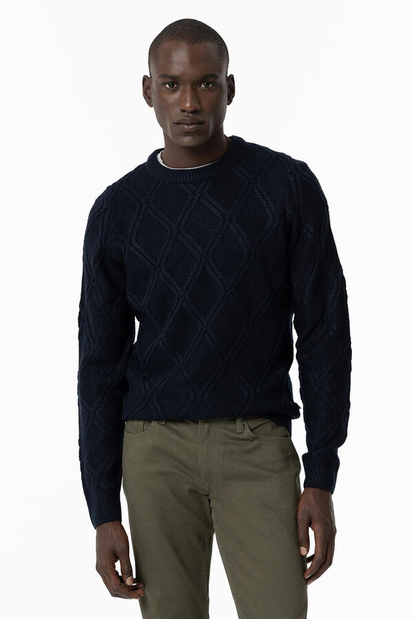 Tiffosi Jersey de Punto con Estructura azul