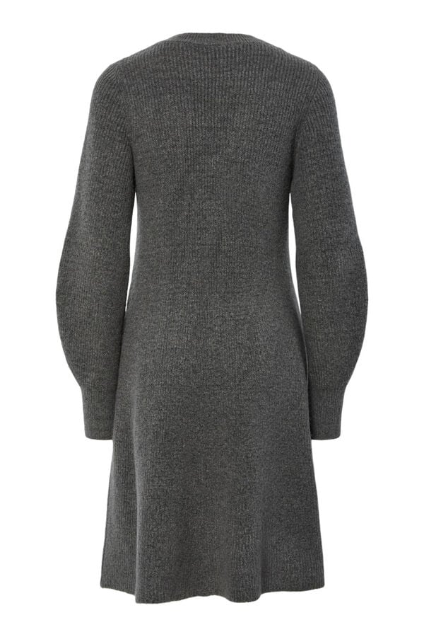 Pieces Vestido curto de malha com punhos cinzento