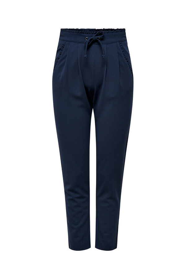 JDY Pantal&oacute;n recto pinzas azul