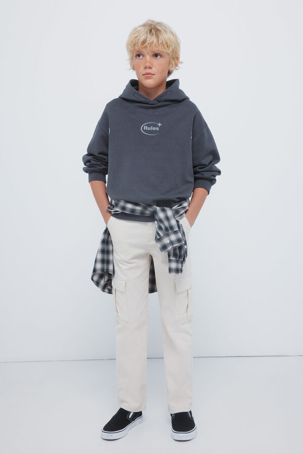 Springfield Kids Sudadera con capucha "Embrace the mess" ni&ntilde;o gris