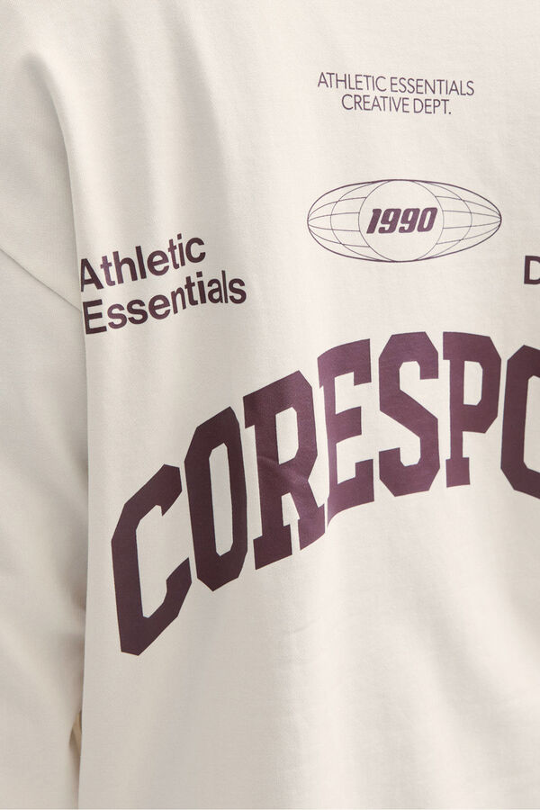 Jack & Jones sweatshirt cropped com itens essenciais para atletismo branco
