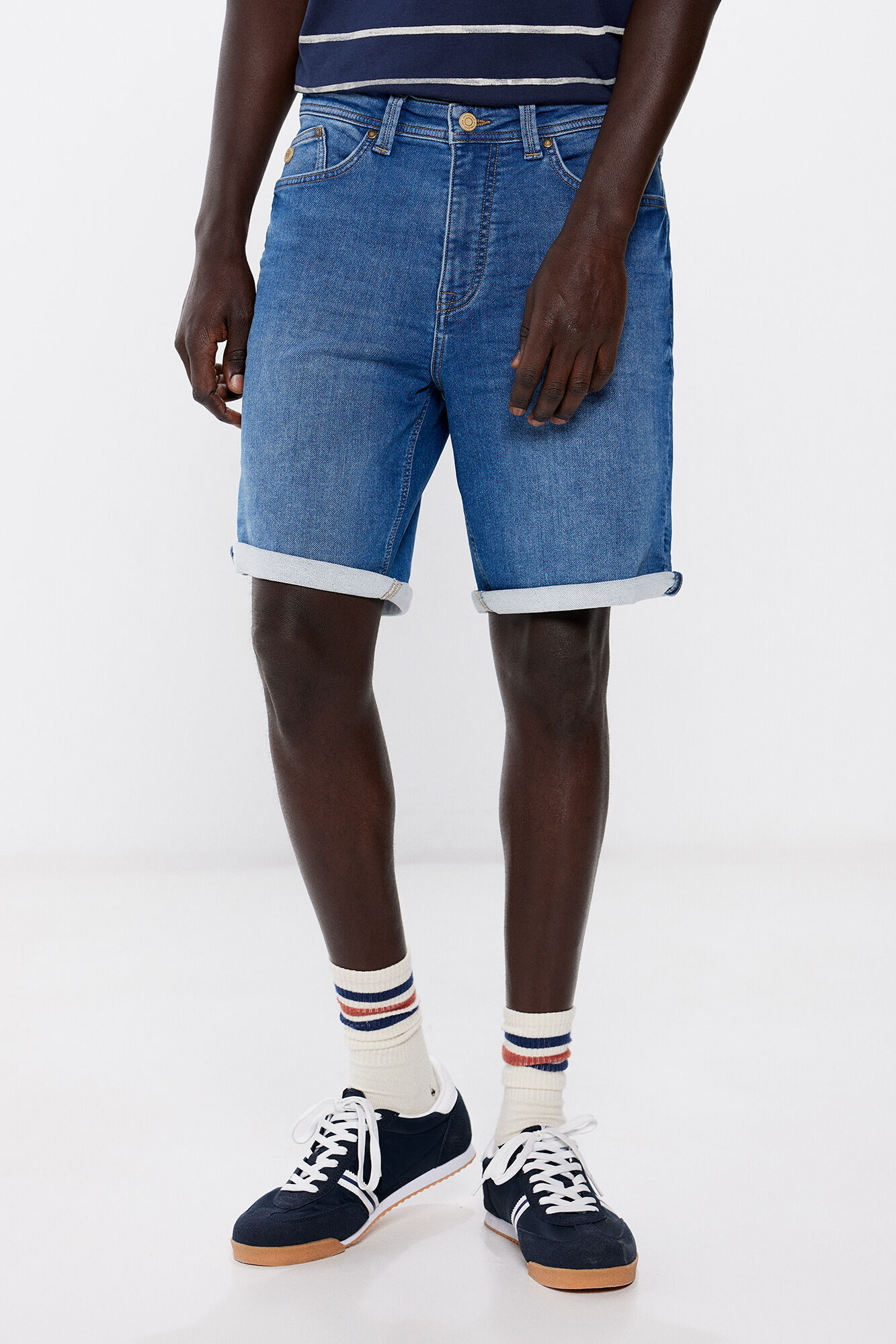 Springfield Bermudas de ganga em knit denim