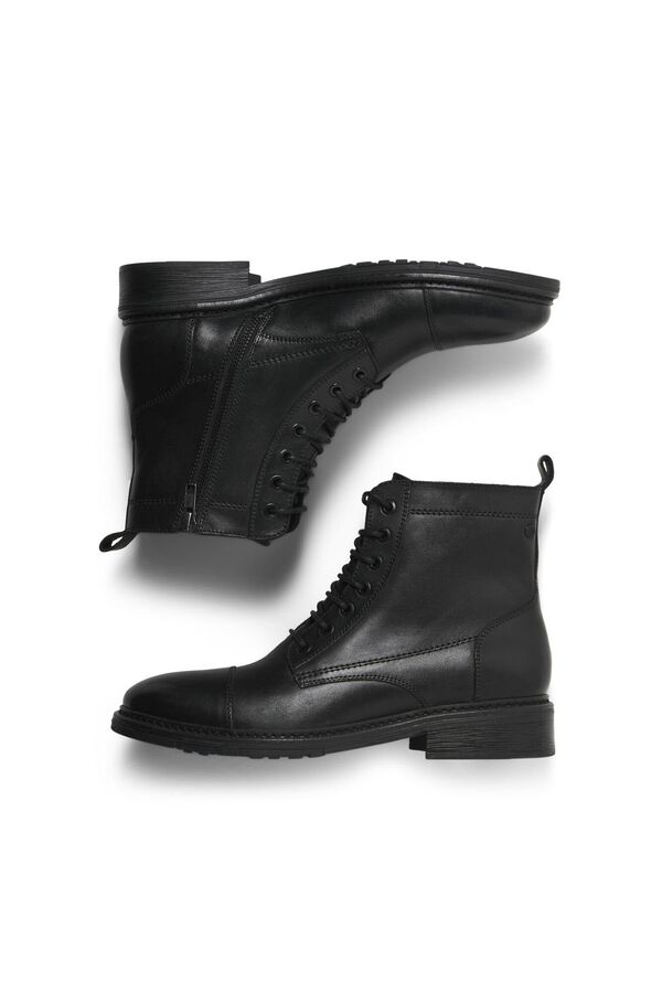 Jack & Jones Botas de cuero para hombre negro
