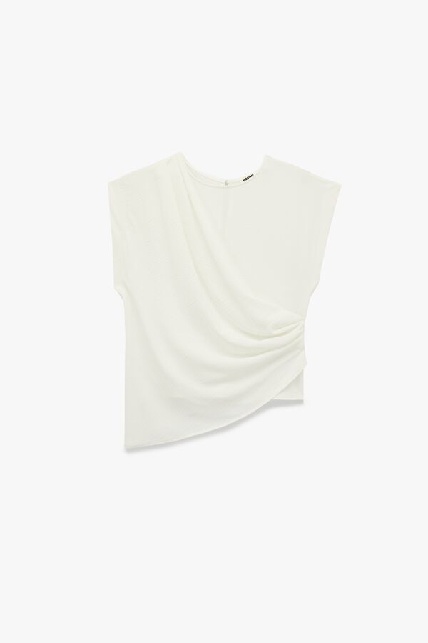Koton Blusa assim&eacute;trica cruzada branco