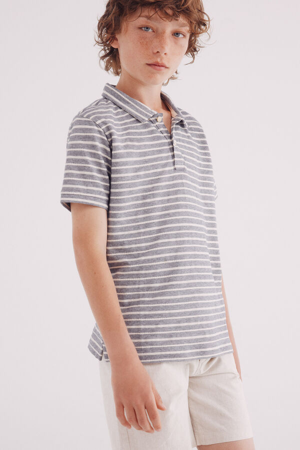 Springfield Kids Camisa polo riscas para meninos azul