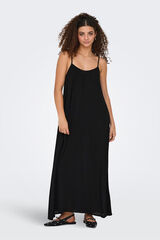 Only Vestido comprido flu&iacute;do preto