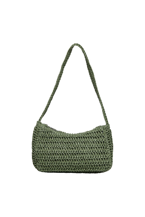 Only Bolsa de ombro de r&aacute;fia verde