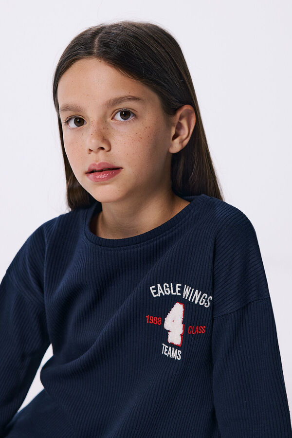 Springfield Kids Camiseta rib "Wings" niña azul