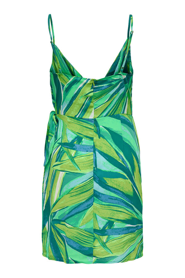 Only Vestido curto com la&ccedil;ada verde