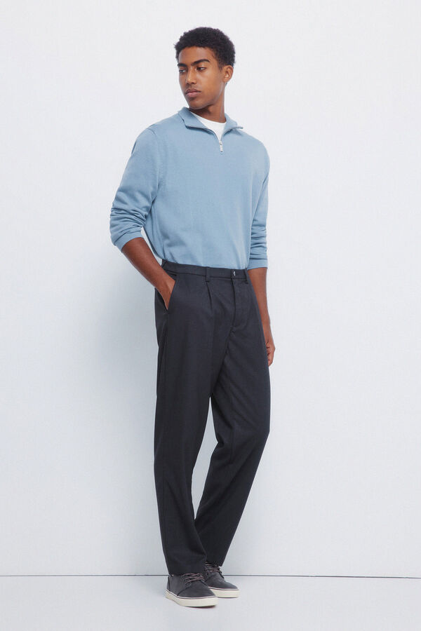 Springfield Camisola Milano com fecho-&eacute;clair azul