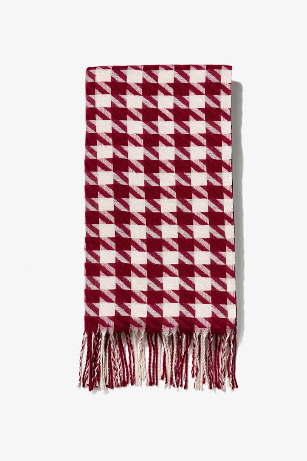 Tiffosi Len&ccedil;o Efeito Geom&eacute;trico com Franjas vermelho