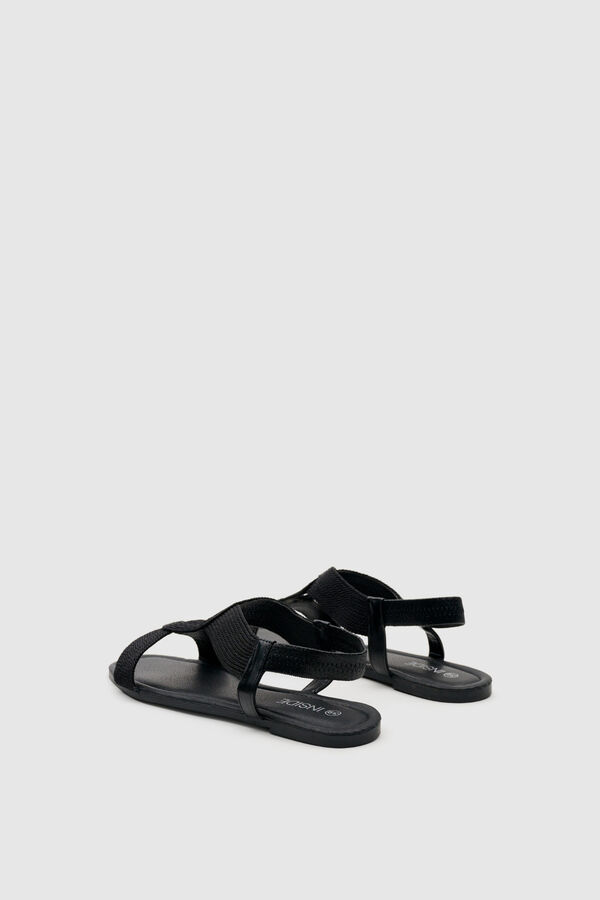 Inside Sandalia trenza brillo negro