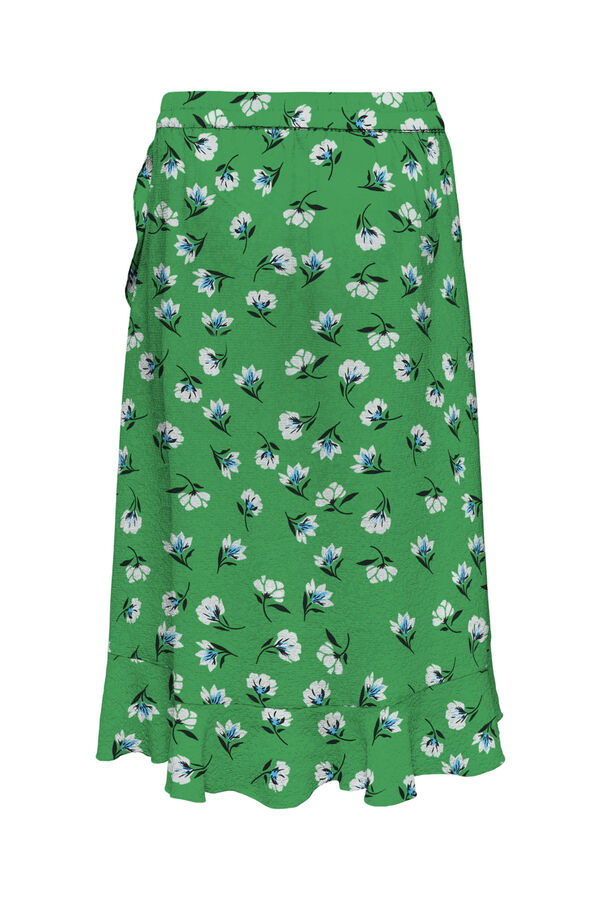 Only Falda midi volante verde