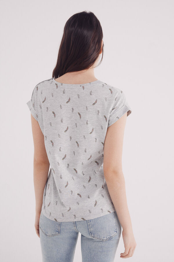 Springfield T-shirt com mangas e bot&otilde;es no ombro cinzento