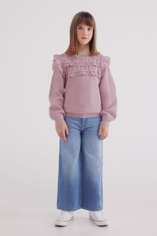 Springfield Kids Su&eacute;ter de menina com babados rosa