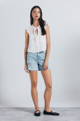 Springfield Shorts jeans rasgados azul