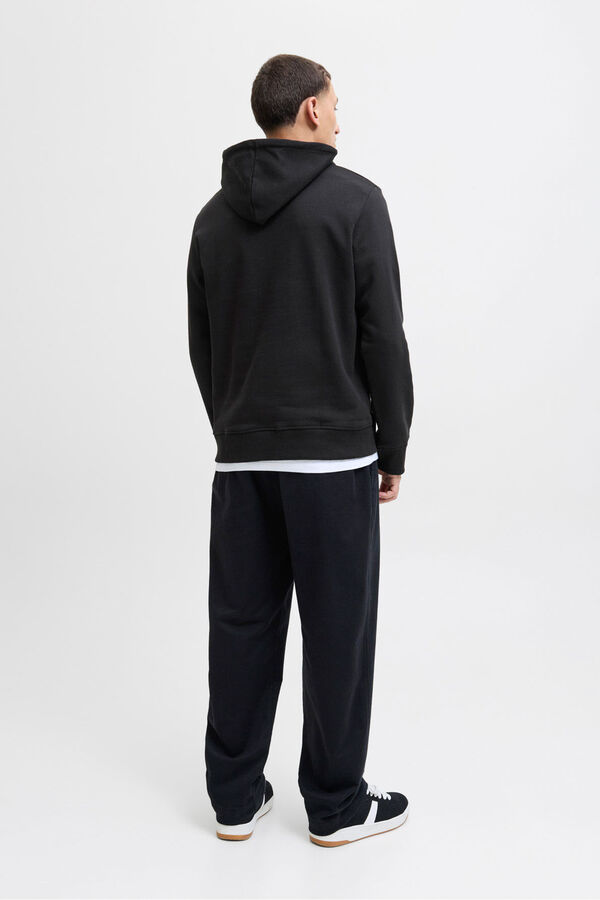 Jack & Jones Sudadera logo con capucha negro