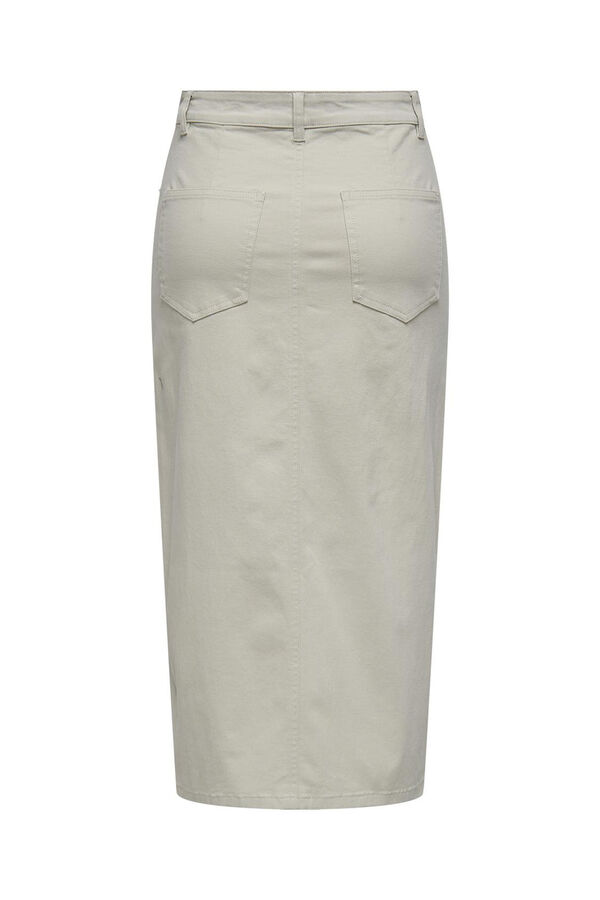 Only Falda midi abertura gris