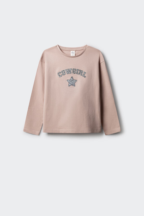 Springfield Kids Camiseta manga comprida estilo cowgirl rosa