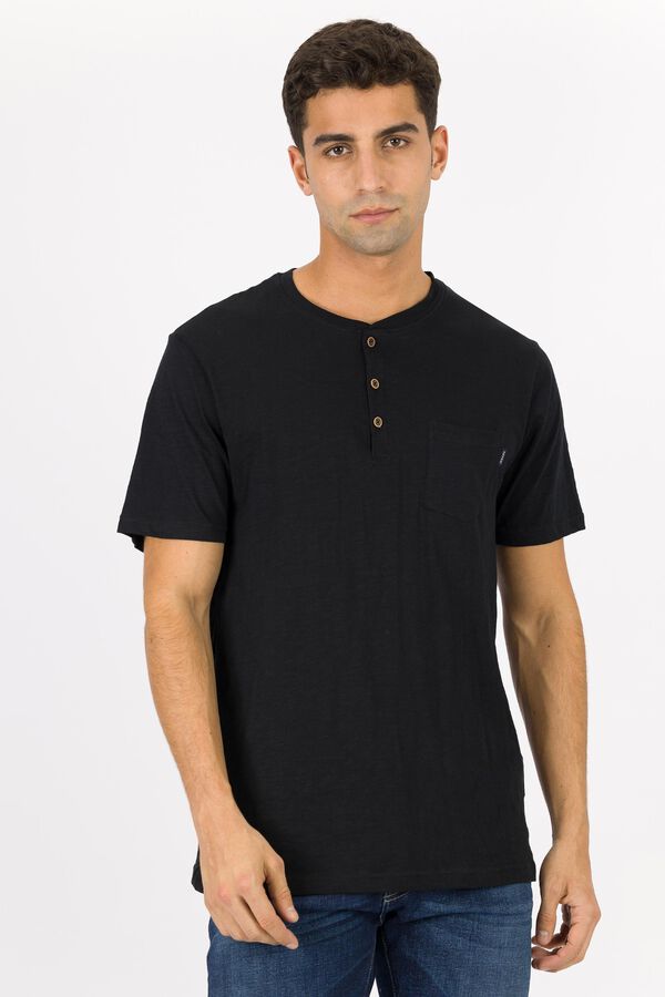 Tiffosi Camiseta cuello panadero negro