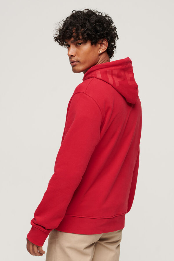 Springfield Sudadera suelta con capucha y logotipo Sportswear rojo