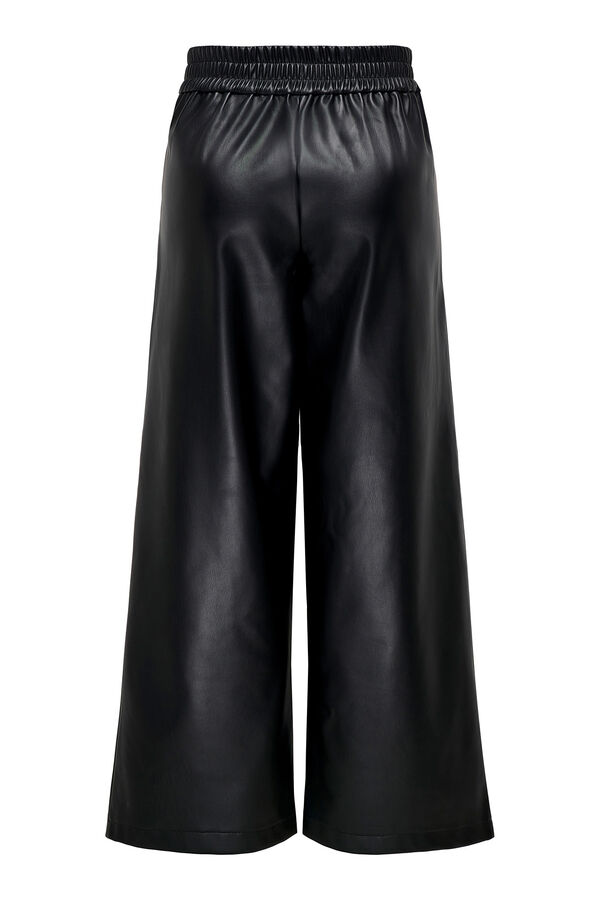 Pantalon Ancho Pantalon Only Negro Pantalón Ancho De Polipiel