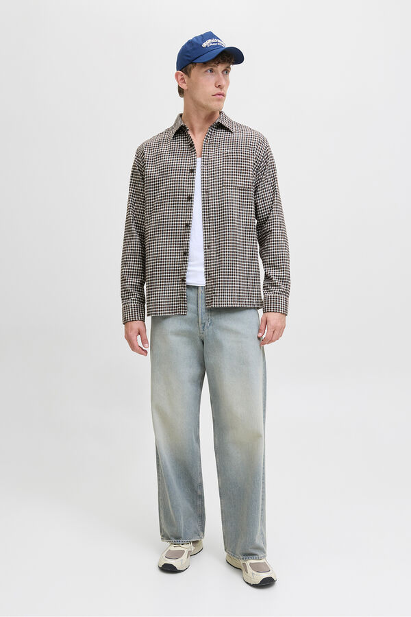 Jack & Jones Camisa xadrez regular fit azul