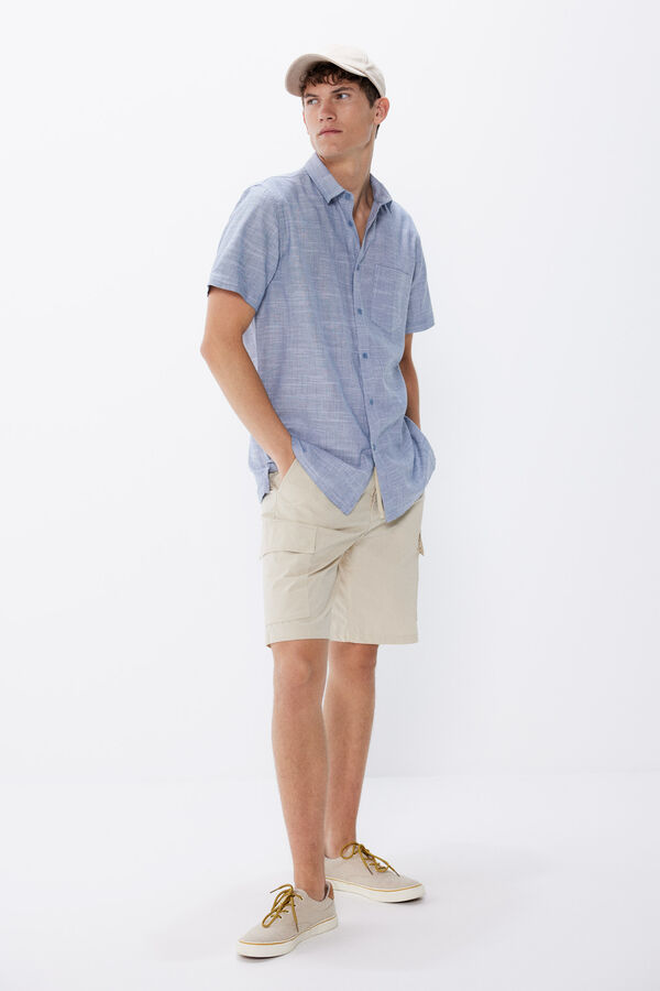 Springfield Camisa manga corta bicolor azul