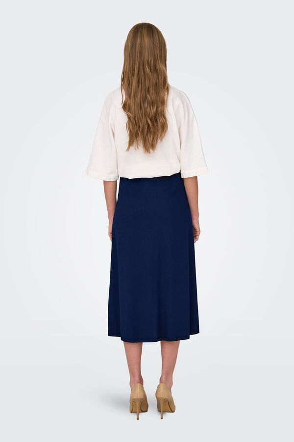 Only Falda midi botones azul