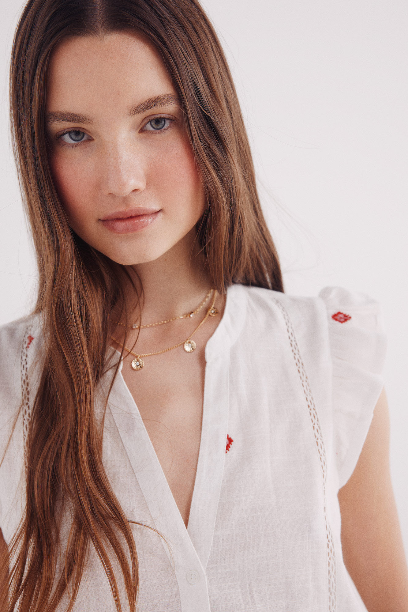 Springfield Blusa bordados geom&eacute;tricos