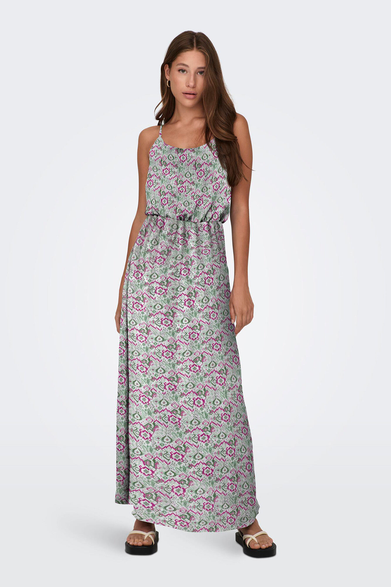 Only Vestido longo com al&ccedil;as ajust&aacute;veis